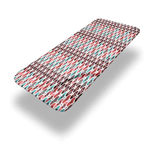 LCGGDB Doodle Polyester Picnic Table Fitted Tablecloth Cover,Heart Figures Romantic Retro Elastic Edged Picnic Table Covers,24in x 48in -4ft-,for Folding Table Outdoor Indoor Thanksgiving