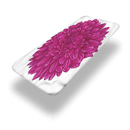 LCGGDB Dahlia Flower Polyester Picnic Table Fitted Tablecloth Cover,Vintage Pink Floret Elastic Edged Picnic Table Covers,24in x 48in -4ft-,for Picnic Table