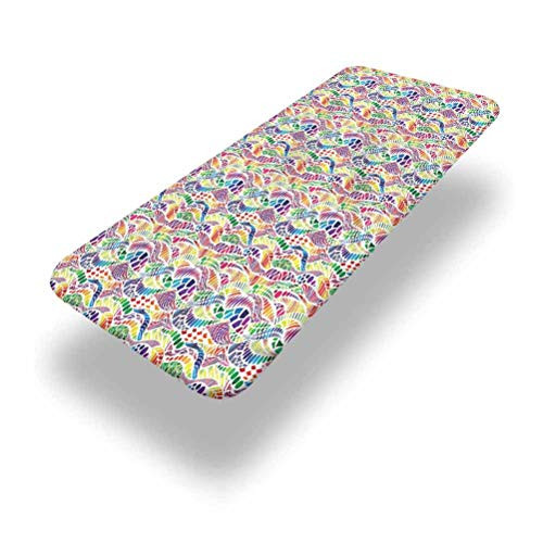 LCGGDB Geometric Polyester Picnic Table Fitted Tablecloth Cover,Vivid Mosaic Figures Elastic Edged Picnic Table Covers,24in x 48in -4ft-,for Camping, Dining, Outdoor, Park, Patio