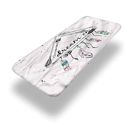 LCGGDB Indie Polyester Picnic Table Fitted Tablecloth Cover,Bohemian Tribal Dream On Elastic Edged Picnic Table Covers,24in x 48in -4ft-,for Picnic Table