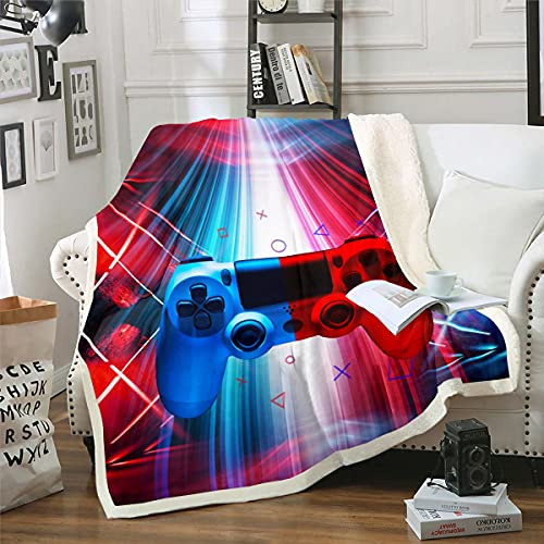 Gameapd Fleece Throw Blanket for Bed Sofa Couch Gamer Gaming Plush Blanket Children Modern Video Games Sherpa Blanket Game Action Buttons Room Decor Fuzzy Blanket Baby 30"x40"