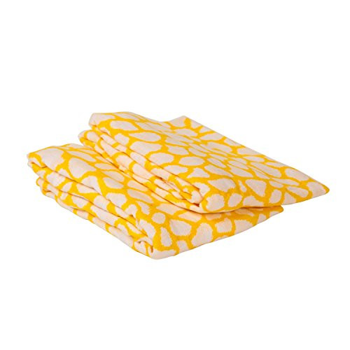 Bacati Ikat Yellow Giraffe 2 Pc Muslin Crib Sheets