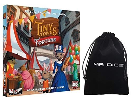 Tiny Towns Fortune Board Game Bundle with Drawstring Bag