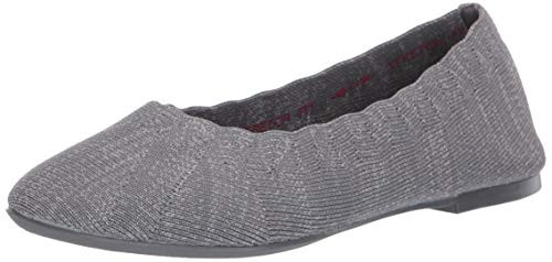 Skechers Women's Cleo-Missus-Engineered Knit Skimmer -Bewitch- Ballet Flat, Grey, 8.5 M US