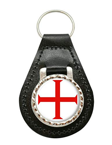 Knights Templar Cross Leather Keychain