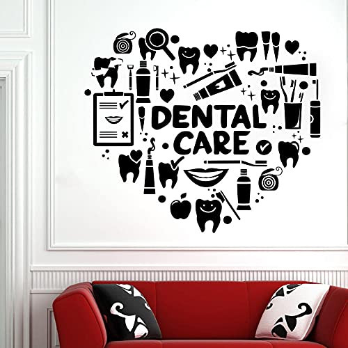 Dental Clinic Wall Decal Dental Care Wall Sticker Dental Clinic Wall Decor Tooth Decal Vinyl Dental Hospital Decor Mural 66X57cm