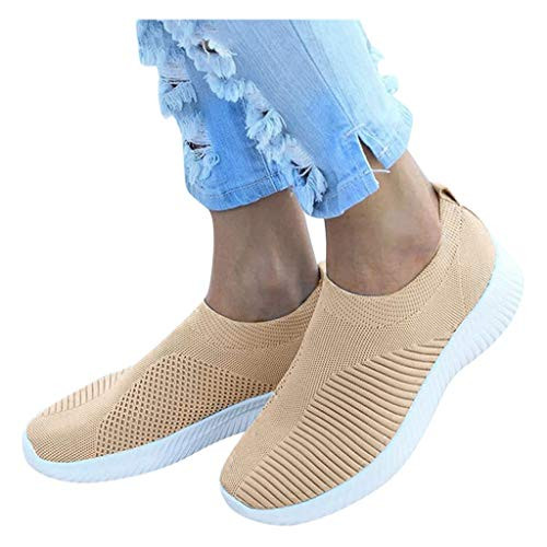 AOKASII Walking Shoes for Women,Slip On Sneakers Mesh Lightweight Tennis Shoes Comfortable Arch Support