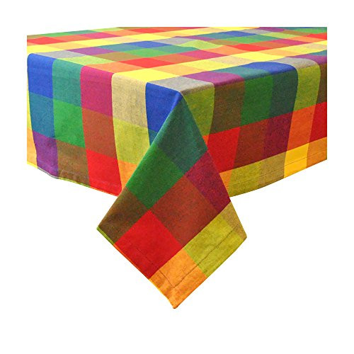 Design Imports Palette Check Indian Summer Tablecloth