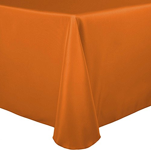 Ultimate Textile 52 x 70-Inch Oval Polyester Linen Tablecloth Orange