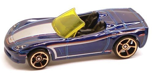 C6 CORVETTE -Blue Convertible- 2010 Hot Wheels 131/214 Faster Than Ever 05/10 1-64-scale car on SHORT CARD