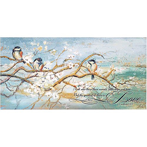 Dicksons The Greatest Of These Is Love Birds White Floral 20 x 10 Wood Wall Sign Plaque Dicksons The Greatest Of These Is Love Birds White Floral 20 x 10 Wood Wall Sign Plaque