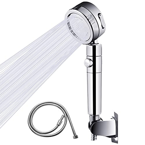 YingHuaZi High Pressure Handheld Shower Head, Multi-Function Shower Head With 3 Spray Modes, Handheld Shower Head Set With Hose and Bracket -gray-