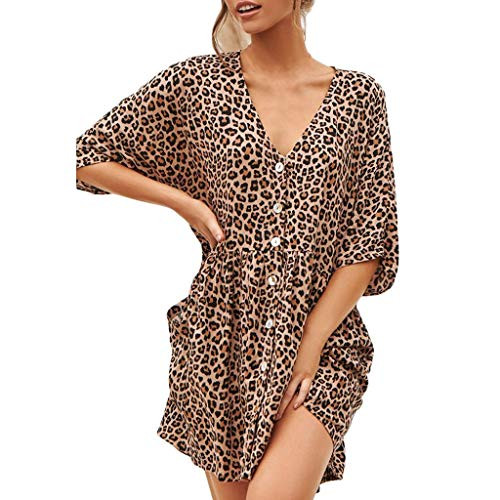 fine clothes Women's Dress Summer Sexy V-Neck Leopard Print Button Short Flowy Mini Casual Loose Dress fine clothes Women's Dress Summer Sexy V-Neck Leopard Print Button Short Flowy Mini Casual Loose Dress