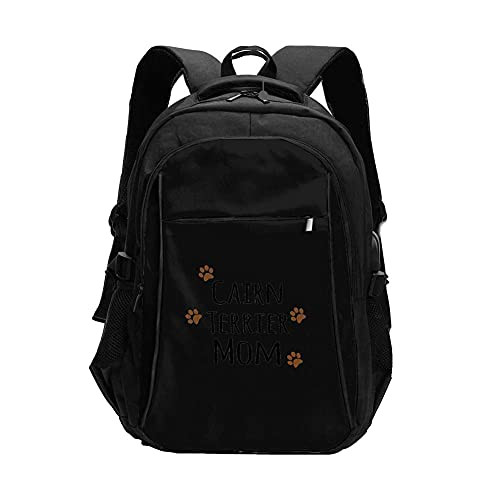 Cairn Terrier Dog Mom-Doggie by breed-brown muddy paw prints love-doggy lover-mama pet owner USB Backpack
