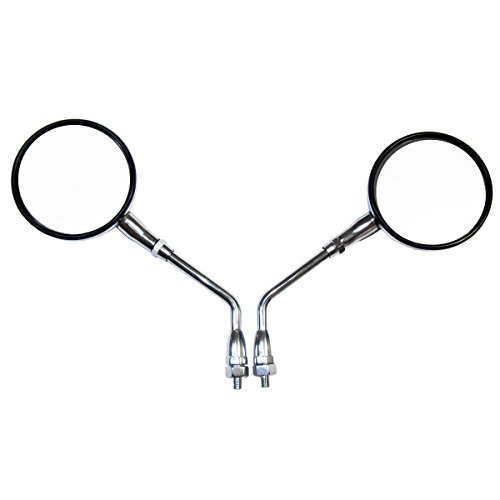 Chrome Billet Large Round Rearview Motorcycle Mirrors 10mm Pair -2 mirrors- for Suzuki Boulevard C90, M109, S83