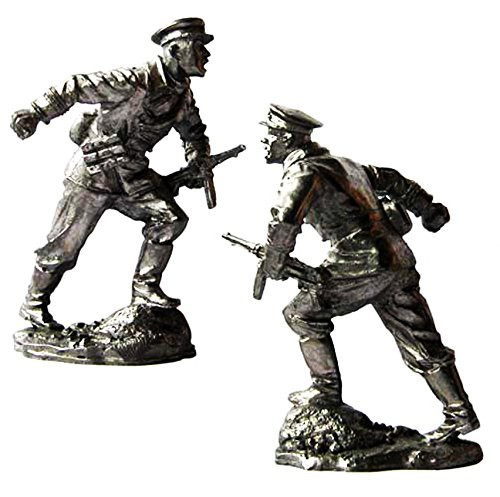 Military-historical miniatures WWII Soviet Navy Sergeant 1940-43 Tin Metal 54mm Action Figures Toy Soldiers Size 1/32 Scale for Home Decor Accents Collectible Figurines Item P122