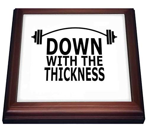 3dRose Down with the Thickness Full Figure Workout with Weights - Trivets -trv-335116-1-