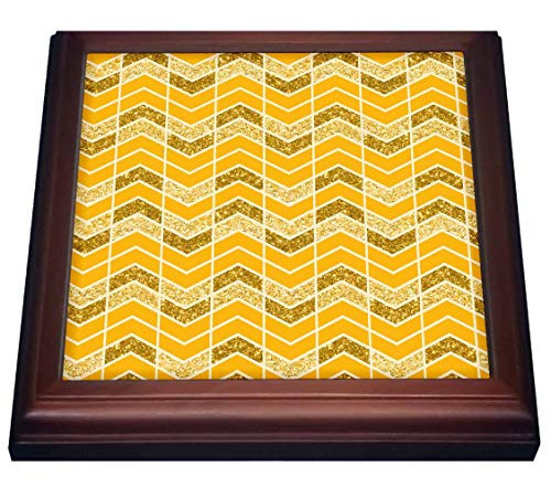 3dRose Contemporary Yellow and Image of Gold Chevron Stripes - Trivets -trv-338065-1- 3dRose Contemporary Yellow and Image of Gold Chevron Stripes - Trivets -trv-338065-1-