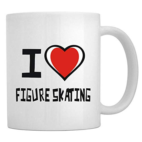 Teeburon I love Figure Skating Bicolor Heart Mug 11 ounces ceramic