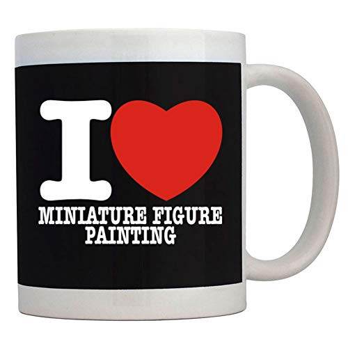 Teeburon I love Miniature Figure Painting Bold Font Mug 11 ounces ceramic