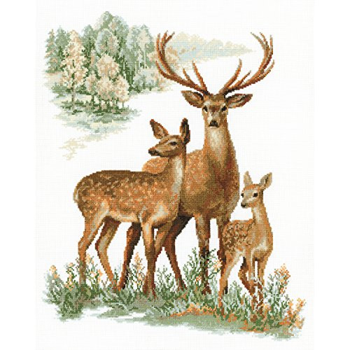 RIOLIS 14 Count Deer's Counted Cross Stitch Kit, 15.75 x 19.75