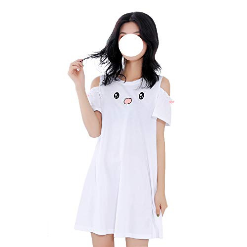 Packitcute Teens' Cute Bunny Tshirt Dress Sexy Off Shoulder Lolita Casual Summer Dresses -S- White Packitcute Teens' Cute Bunny Tshirt Dress Sexy Off Shoulder Lolita Casual Summer Dresses -S- White