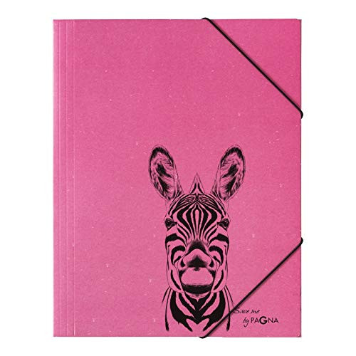 PAGNA 21658-34 Elasticated Folder A4 Zebra Cardboard 3 Flaps