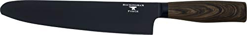 Rockingham Forge Forester Safe D Series 8" Chef's Kitchen Knife - Round Tip Stainless Steel Blade with Black Oxide Coating Ergonomic Wooden Handle Rockingham Forge Forester Safe D Series 8" Chef's Kitchen Knife - Round Tip Stainless Steel Blade with Black Oxide Coating Ergonomic Wooden Handle