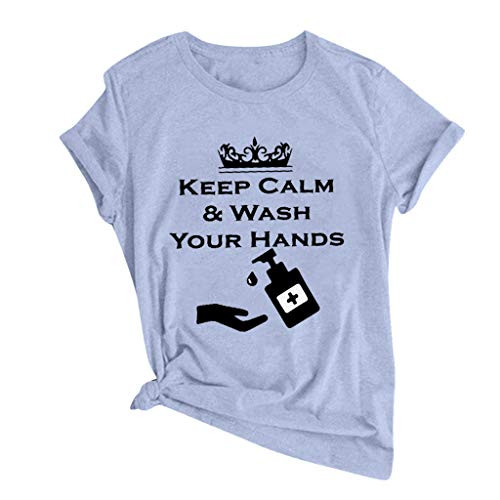Dosoop Keep Calm A Wash Your Hands Graphic T Shirts for Women Short Sleeve Summer Casual Crewneck Tops Blouse Tee Shirts Dosoop Keep Calm A Wash Your Hands Graphic T Shirts for Women Short Sleeve Summer Casual Crewneck Tops Blouse Tee Shirts