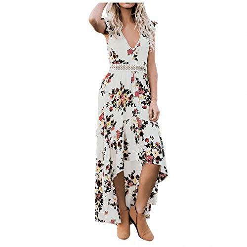 Hiuwa Elegant Dresses Women Deep V Neck Sexy Dress Backless Lace Summer Floral Flower Party Dress White S Hiuwa Elegant Dresses Women Deep V Neck Sexy Dress Backless Lace Summer Floral Flower Party Dress White S