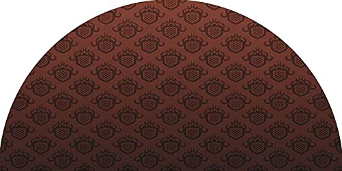 Decorative Arched Window Film, Baroque Art Emblem Figures Venetian Style Royal Luxury Theme Renaissance Inspired Decorative Self Static Adhesive Cling for Perfect Half-Round Arch Windows, 34 inches