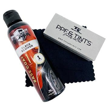 TR Rimpro-Tec Car Black Plastic Restorer, Black Plastic Restorer for Vehicles, Bring Back Black for Plastic Restorer for Cars Exterior, Gloss Top Coat,1 sponge and 1 Black Cloth