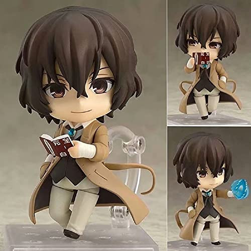 Bungou Stray Dogs Dazai Figure,Anime Cartoon Game Character Model Statue Figure Q Version Nendoroid Interchangeable Face PVC Toy Collectibles Decorations Gifts