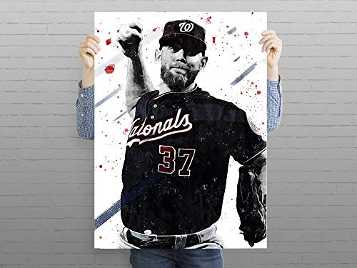 Stephen Strasburg Poster, Stephen Strasburg Art Print, Washington Nationals Poster, Baseball Wall Art, Baseball Print, MLB Wall Decor, Sports Posters, Man Cave Gifts, MLB Poster