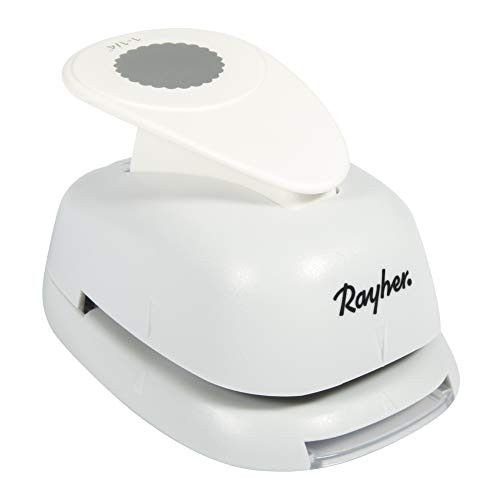 Rayher Round Motive Puncher with Deco Border, Orange, 3.16cm
