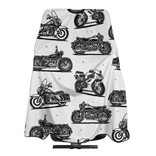 Motorcycles Pattern Hairdresser Hair Stylist Haircut Cover Salon Barbering Cape Shop Accessories Styling Cutting Kit Professional Cloth Women Men Adult