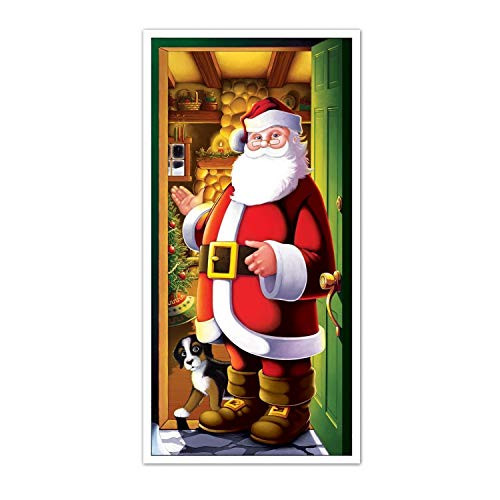 Santa Door Cover Decorations 30in. X 5ft Pkg/6