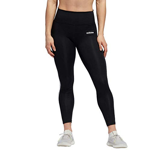 adidas Women's 7/8 3S 3 Stripes Training Tights Black -Black, Large-