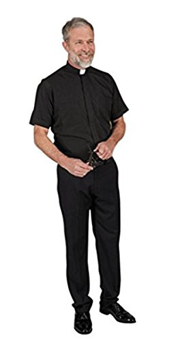 R.J. Toomey Mens Summer Comfort Short Sleeve Clergy Shirt Black