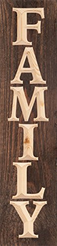 P. GRAHAM DUNN Family Brown Distressed 6 x 24 Inch Pine Wood Carved Plank Wall Plaque Sign