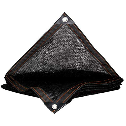 WZHIJUN Sunblock Shade Cloth Shade Sails Polyethylene 90 percent Sunscreen Shade Cloth 8-pin Encryption Edge Punching Used for Balcony Patio Roof -Color - Black, Size - 3x3m-