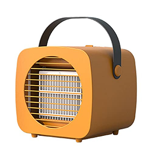 3 Wind Speeds Air Cooler,Portable Air Conditioner Fan,Noiseless Evaporative Air Fan Rechargeable USB Desk Fan,Personal Air Purifier Cooler Fan For Home Office Room -Orange-