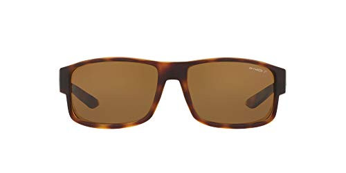 Arnette Men's AN4224 Boxcar Rectangular Sunglasses, Fuzzy Tortoise/Polarized Brown, 59 mm