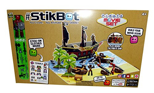 #Stikbot Movie Set Posable Figure with Cutout Set and Accessories (Pirate Set)