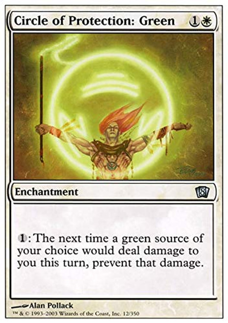 Magic The Gathering - Circle of Protection- Green - Eighth Edition Magic The Gathering - Circle of Protection- Green - Eighth Edition