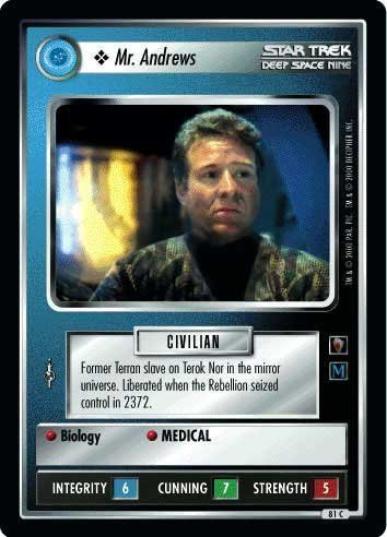 STAR TREK CCG 1E MM MIRROR MIRROR MR ANDREWS 81C