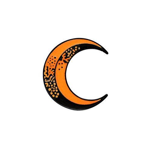 Fashion Crescent Moon Coat Jacket Button Brooch Pin Unisex Enamel Party Gift Yellow Sturdy and Practical Fashion and Fashion