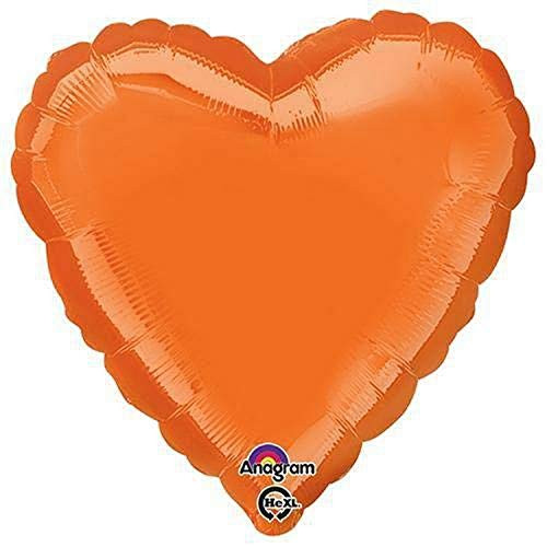 Anagram Heart-Metallic Orange Foil Balloon, 18" Anagram Heart-Metallic Orange Foil Balloon, 18"
