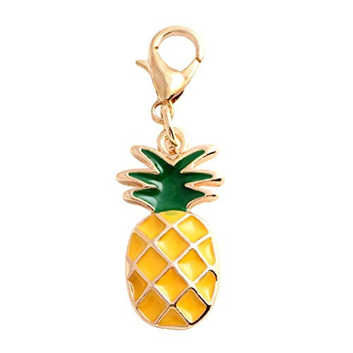 pulabo Affordable Enamel Pineapple Fruit Pendant Charms Clasp Handbag Key Ring Car Keychain Pineapple Keychain Sturdy and Practical