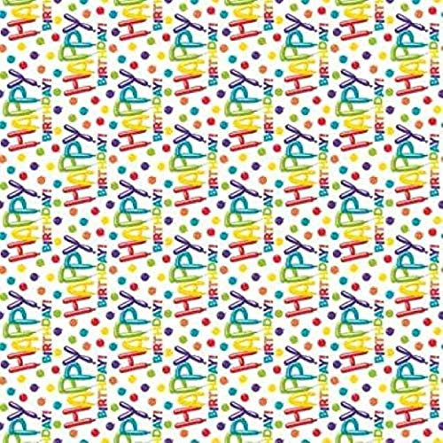 "Happy Birthday" Balloons Gift Wrap -30" x 5 ft- - 1 Pc